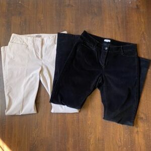 J. Jill 2 Pair Black and Cream Corduroy Bundle✨Like New✨ SZ 4